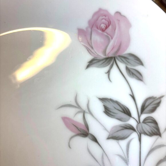 Cathy Rose Fine China 6.25" Bread Dessert Plates Set of 2 Pink Roses Made in Jap - Picture 2 of 5